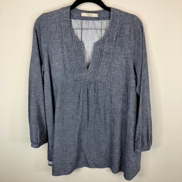 Shuca Global Work Pop-Over Cotton Blend Top - Picture 7 of 8